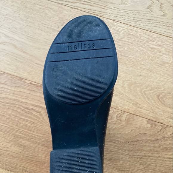 Melissa rain boots size 8. Black rubber speckled with white. - Picture 4 of 4